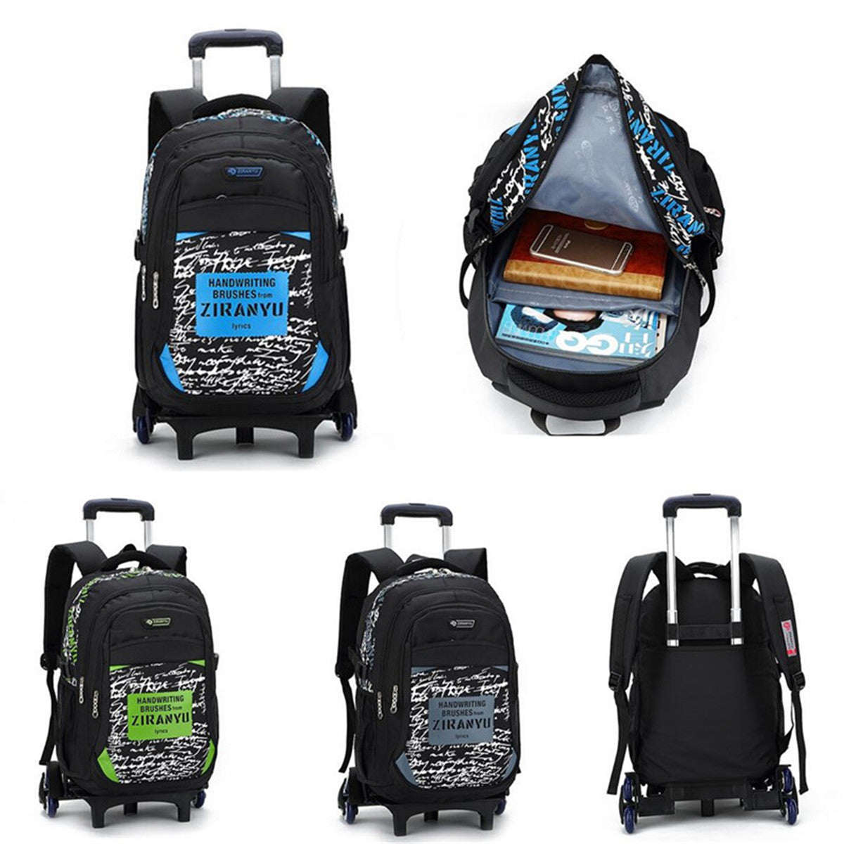 Trolley Backpack Children School Bags with 6 Wheels Children Kids Whee Electronic Pro