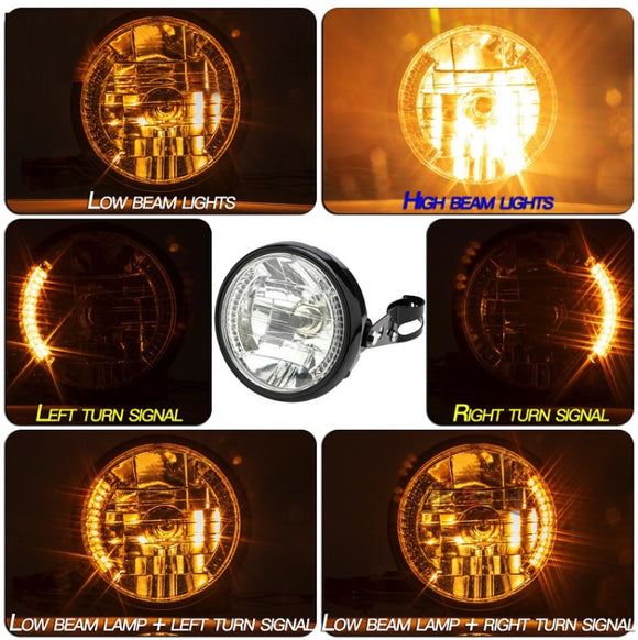 7 inch Retro LED Motorcycle Headlights ( Black )