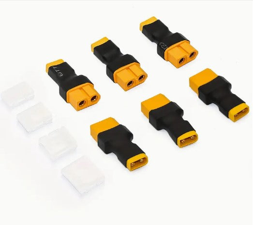 XT30 Plugs To XT60 Adapter Connector Male Female For RC Lipo Battery Charger (6pcs XT30 Plug Female To XT60 Male)