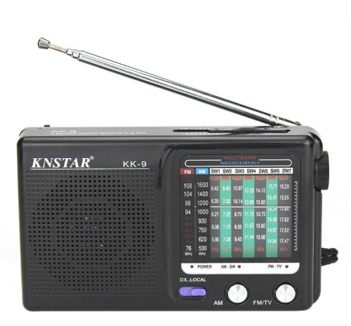 BAIJIALI KK9 Full-band Radio Player Portable Retro Multifunctional Mini Radio