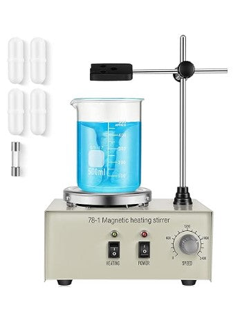 78-1 Magnetic Stirrer Hot Plate Magnetic Mixer 1000ml Lab Hot Plate with Magnetic Stirrer, 2400 RPM Magnetic Stir Plate with 4 Stir Bars and Support Stand, Max 158°F Hotplate Magnetic Stir