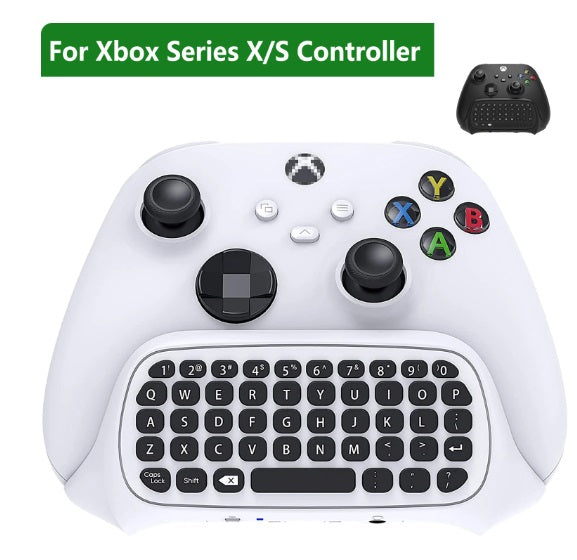 Wireless Keyboard for Xbox Series X/S Controller 2.4Ghz Mini Keyboard Gaming Chatpad with Audio/Headset Jack for Xbox One/S