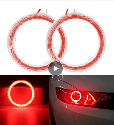 2PCS Angel Eyes LED Car Halo Ring Lights 12V Red Headlight 60MM