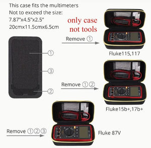 Multimeter Carrying Case Waterproof Shockproof Fluke Digital Multimeter Hard Case Multimeter Bag For 101/115/116/117/113/114/F15B/F17B/F18B Tacklife DM01M