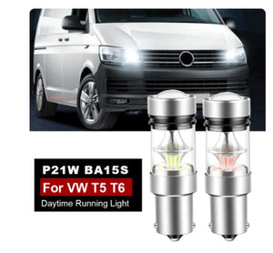 VW T5 T5.1 T6 Transporter LED Daytime Running Light DRL Bulb Lamp Canbus No Error P21W BA15S 1156