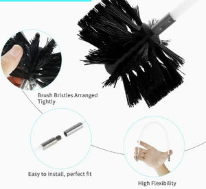 12Pcs, Chimney Sweep Kit, Duct Vent Cleaning Set, Chimney Cleaning Brush With 10 Bendable Flexible Rod, 1 Brush Head, 1 Drill Connector, For Cleaning Fireplace Flue Dryer Vent Sewage Duct Drainage Pipeline, Cleaning Tool, Cleaning Supplies