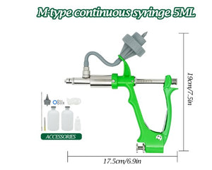 5ml Farm tools Continuous Syringe Veterinary Chicken Automatic Vaccine Syringe Animal Injection Dosing Device with Bottles