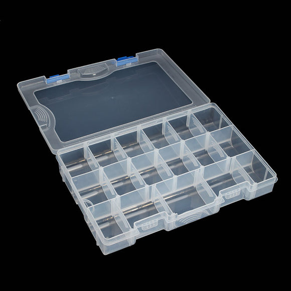 17 Compartment Removable Fishing Tackle Box Transparent Plastic Fishing Box 27.5*18.5*4.5cm