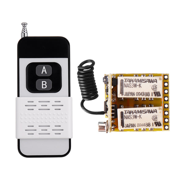 DC3.7V/5V/12V 315MHz Wide Voltage 2 Way Remote Control Switch Miniature Universal Learning Code Support for Light Strips Motor