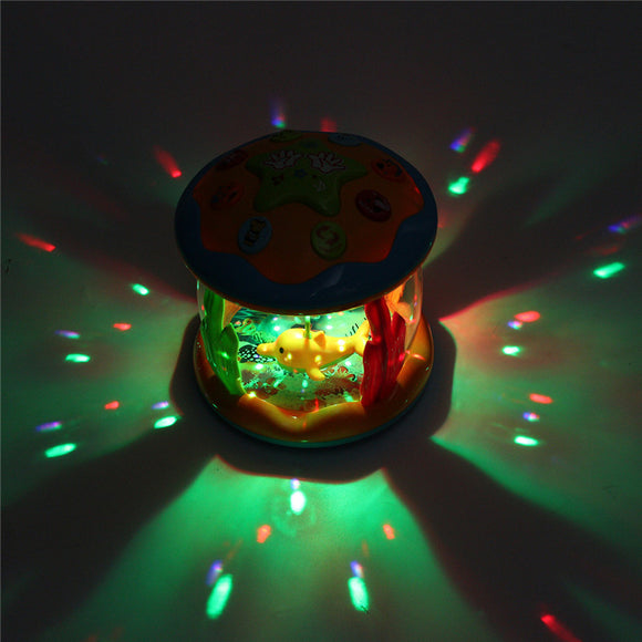 Kids Puzzled Ocean Hand Drums Baby Kids Musical Toys Drum Rattles Toy Light Acousto-optic Toy