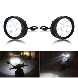 1 Pair 12V-80V 24W 3000LM 6000-6500K Waterproof Motorcycle Spot Fog LED Headlights