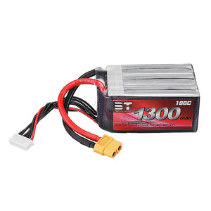 BT 22.2V 1300mAh 100C 6S Lipo Battery XT60 Plug for RC Racing Drone