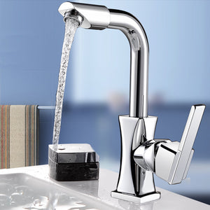 Flexible Chrome Brass Swivel Wash Water Spout Kitchen Sink Single Lever Faucet Mixer Tap