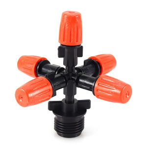 1/2 Five Outlets Spraying Nozzle Garden Balcony Greenhouse Misting Atomizing adjustable Sprinkler"