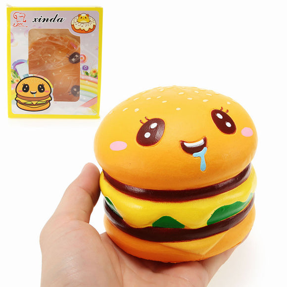 Xinda Squishy Hamburger 9cm Burger Collection Slow Rising With Packaging Gift Decor Soft Toy