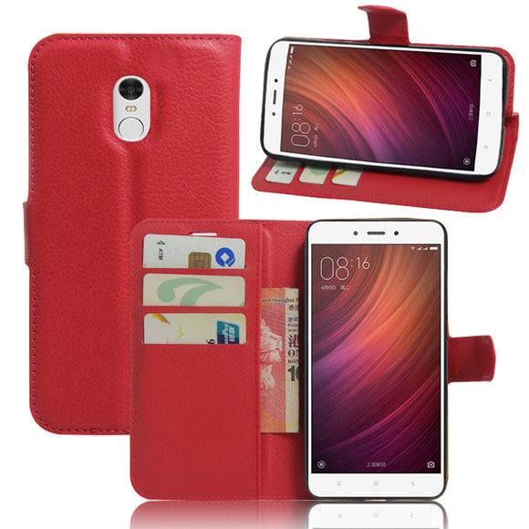 PU Leather Flip Magnetic Card Solt Wallet Stand Case For Xiaomi Redmi Note 4