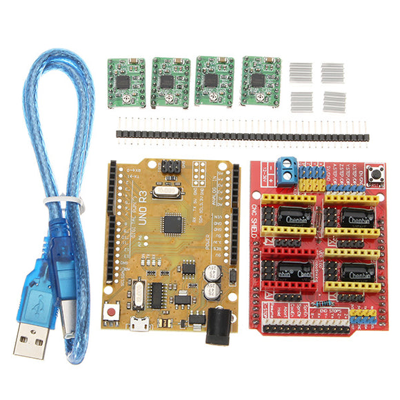 CNC Shield V3 Expansion Board+4xA4988 Step Motor Driver Module+UNO R3 Board kit For Arduino