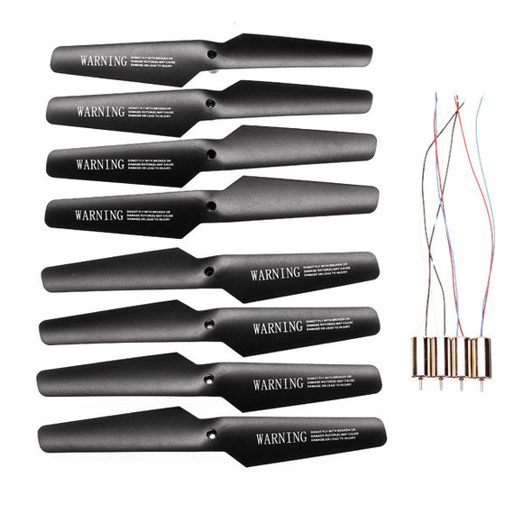 Syma X5SC X5SW RC Quadcopter Spare Parts 8PCS Black Propeller 2CW+2CCW Motor