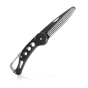 Pocket Foldable Beard Styling Comb Male Shaving Comb Portable Stainless Steel Mustache Brush