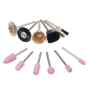 12Pcs Grinding Head Polishing Wheel Set  Rotary Brush Wire Wheel Brush Grinder Rotary Tool Accessories