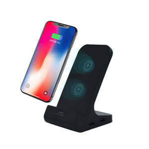 Bakeey 10W Dual Coil 2 USB Port  3 In 1 Wireless Fast Charger Charging Phone Holder For iPhone X XS XR Max  Xiaomi Mi9 Mi8 S9 S9 Note S10 S10 Note