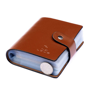 Unisex Genuine Leather Fashion 60 Card Slots Large Capacity Card Holder