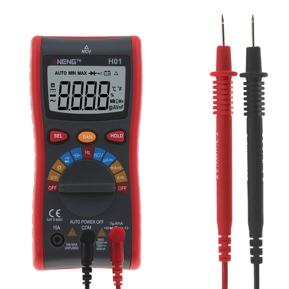 ANENG H01 4000Counts Auto Range Digital Multimeter AC/DC Voltage, AC/DC Current, Resistance, Capacit