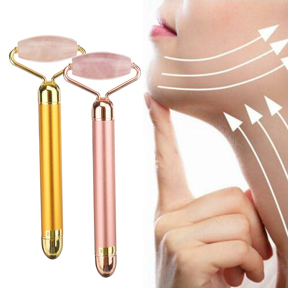 Electric Natural Jade Roller Vibrating Massager Facial Tightening Skin Care Beauty Tool