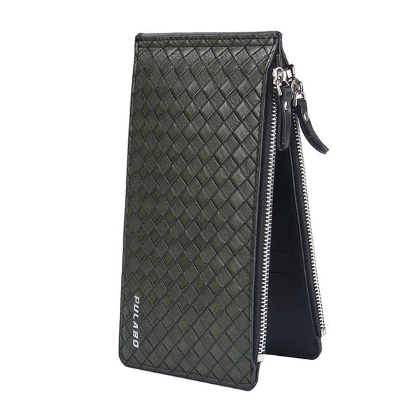 Men Long Zipper Cowhide Wallet Big Capacity Card Holder