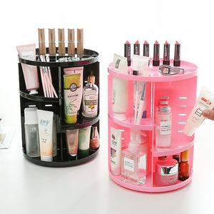 360 Rotating Makeup Organizer Box Brush Holder Jewelry Organizer Case Desktop Cosmetic Storage Box