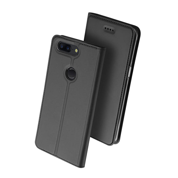 Dux Ducis Flip Magnetic Card Slot With Stand Full Body PU Leather Protective Case For OnePLus 5T