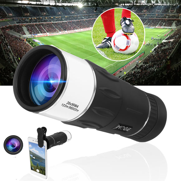 35x40 HD Optical Lens Monocular Concert Telescope + Clip For Mobile Phone Camping Hiking