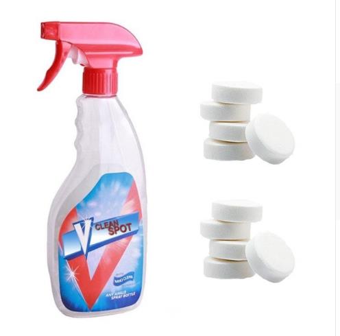 Effervescent Spray Cleaner Bottle with 10PCS Multifunctional Effervescent Spray Cleaner Set