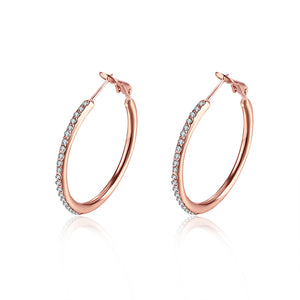 JASSY Big Circle Crystal Hoop Earrings Simple Style Anallergic Best Gift for Her