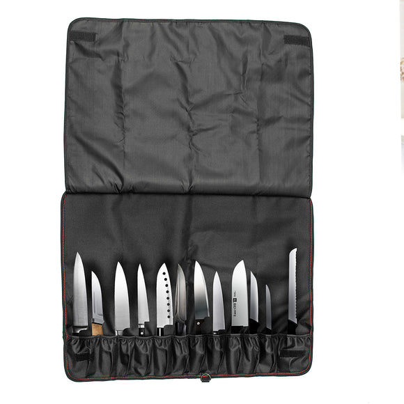 12 Pocket Knife Roll Bag For Chefs Holds 12 Knives Portable Chef Knife Case 50X18cm