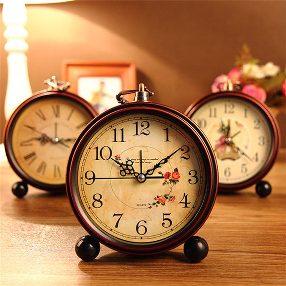 Vintage Aralm Clock Table Desk Wall Clock Retro Rural Style Decorative Home Decor Clock