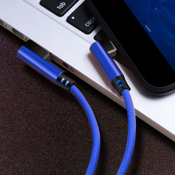 Bakeey 0.25/1M/2M 2.4A Double Elbow Braided Micro USB To USB Fast Charging Data Cable for Mobile Phone