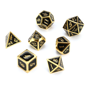 7pcs Zinc Alloy Multisided Dices Set Enamel Embossed Heavy Metal Polyhedral Dice With Bag