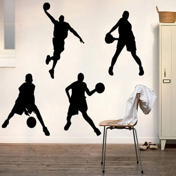 23X60CM Playing Basketball Wall Stickers Removable Sports Basketball Decals Home Boy Room Decor