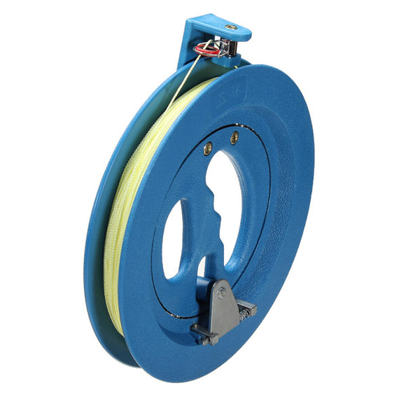 Round Blue Plastic ABS 18cm Kite Reel Winder with 220m Line Connector