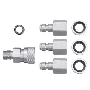 Stainless 1/8 BSPP Quick Release Hexagonal Coupler with 3 plugs for PCP Air Filling