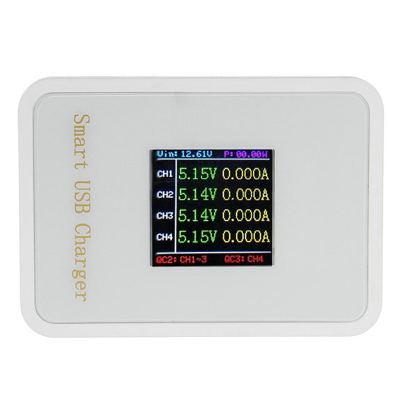 Winners 45W 8A Smart USB 4 Charger LCD Real Time Display Auto Protection Fast Charge QC3.0