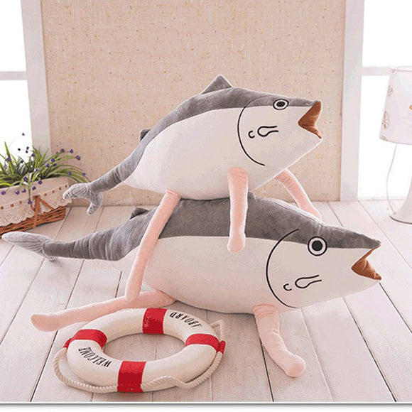 Creative Cute Cartoon Soft Lovely Simulation Salted fish Shaped Pillow Kids Plush Gift Cushion