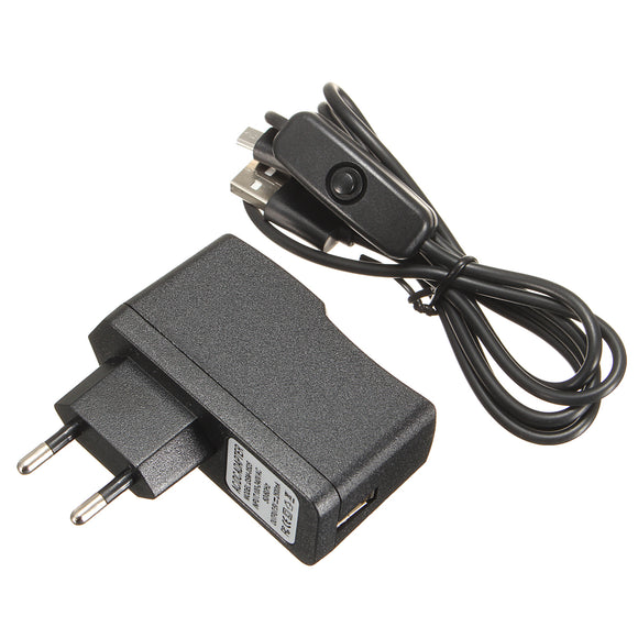 5pcs 5V 2.5A EU Plug Power Supply Adapter ON/OFF Switch For Raspberry Pi 3