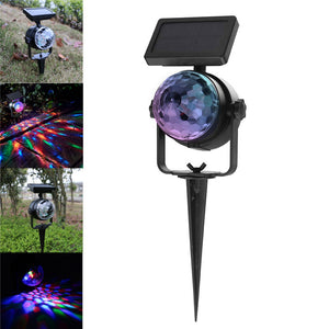 RGB Crystal Ball LED Stage Light Solar Powered  Light /Switch Control Landscape Light