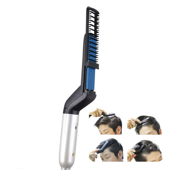 AUGIENB Men's Hair Styling Ceramic Comb Curler Straightener Roll Iron Multifunctional Quick Styler Hair Comb