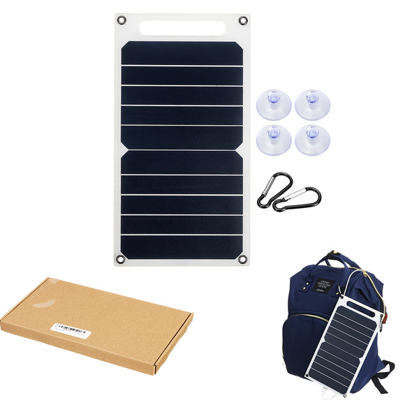 6W 6V 260x140x2.5mm S0506 Portable Semi-flexible Solar Panel with Back Junction Box Single USB Charger + 4xSucker + 2x Carabiner Kit