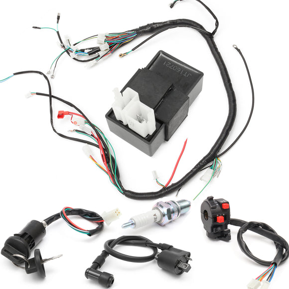 150cc 200cc 250cc Wiring Harness Loom Solenoid Coil Regulator CDI for ATV Quad Bike