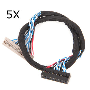 5Pcs Geekcreit 20Pin DF14 20-20 8 Bit 1 CH LCD Screen Driver Board Line LVDS Screen Cable