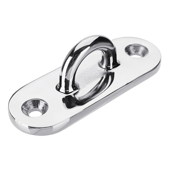 88mm 316 Stainless Steel Oblong Pad Eye Plate Staple Ring Hook